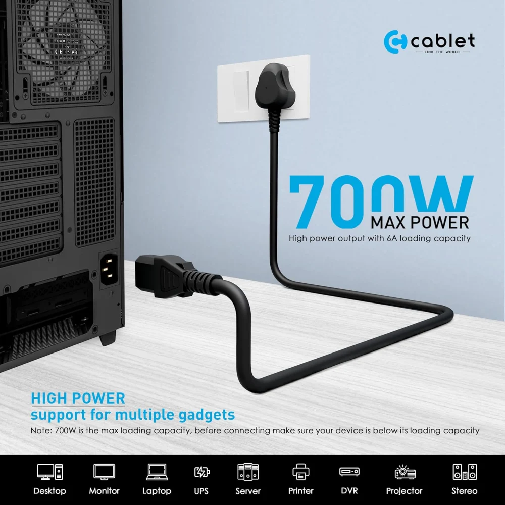 Cablet Desktop Power Cable 3m view 2
